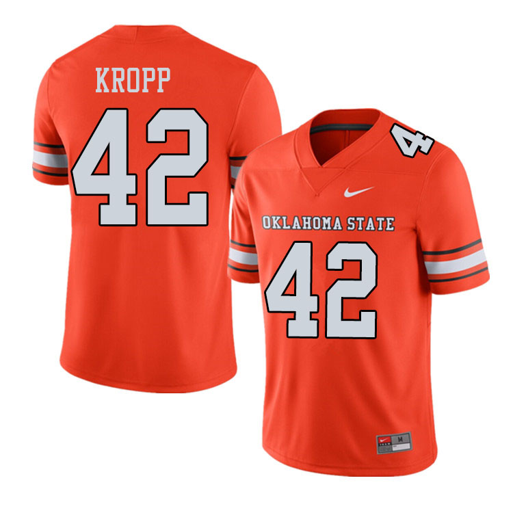 Men #42 Carson Kropp Oklahoma State Cowboys College Football Jerseys Sale-Alternate Orange